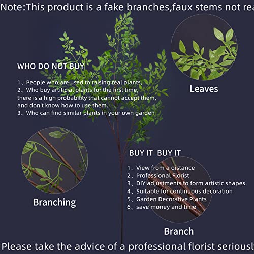 Melorca&Guilla Artificial Plants,2PCS 43.3" Green Nandina Faux Branches for Vase,Artificial Plants for Shop Garden Office Home Décor - color: Green Nandina