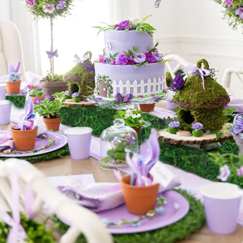 FAICOIA Floral Moss Rug Roll Dried Moss Sheets for Crafts Table Runner Fairy Gardens Wedding Woodland Decor 12" x 71" Preserved Green Moss Mat for Table Forest Decor Carpet Grass Wall 30x180cm - color: Natural Moss Green