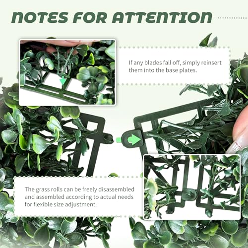 TTTM Artificial Boxwood Hedge Roll: 48"x120" UV-Resistant Faux Green Ivy Leaves Grass Wall Panel Fence for Indoor/Outdoor Privacy Screen, Wedding Backdrops, and Home Greenery Wall Decor. - size: 48"X120"