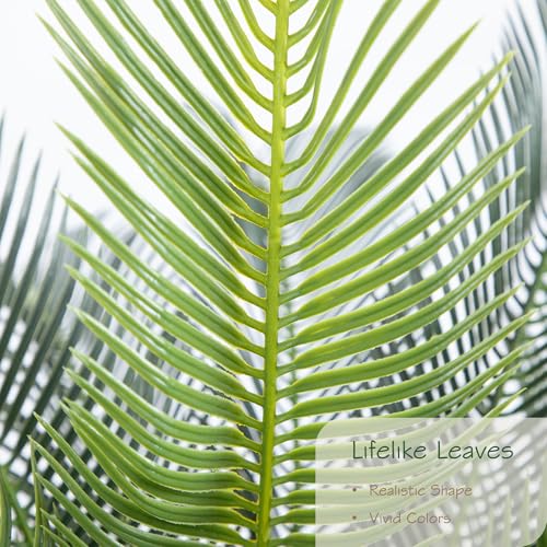 Bellacat 2ft Artificial Cycad Tree UV Resistant with Lifelike Bark & Realistic Leaves, 24in Super Full Faux Sago Palm Tree, for Porch Patio Front Door Home Office Decor - size: 2ft