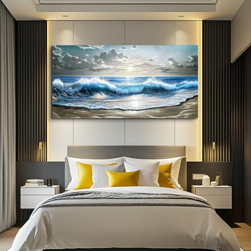 ZUITINGHUA Large Wall Decor For Living Room Canvas Wall Art For Office Modern Wall Decorations For Bedroom Beach Sunset Landscape Painting Ocean Wave Pictures Artwork Room Home Decor 24x48 In - color: Ocean Wave Beach Sunset, size: 48"L x 24"W