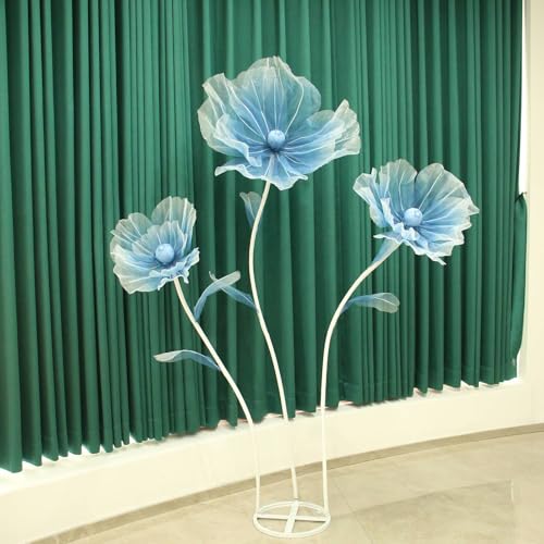 Giant Flowers for Decoration,Wedding Reception Essential,5.6 ft Huge Artificial Silk Flower,Ideal for Party Banquet Background Decor and Photographic Props(Blue) - color: Blue