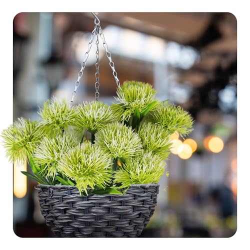 pson 10Pcs 11 Inch Artificial Dandelion Flowers, Faux Plastic Bouquets Shrubs for Home, Wedding, Garden, Party, Indoor/Outdoor Decoration(White) - color: White