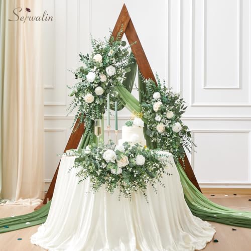 Serwalin 300 Pcs Mixed Artificial Eucalyptus Stems，Babys Breath Artificial Flowers Bulk with Artificial Fake Greenery Stems for Wedding DIY Bouquets Floral Arrangement Home Decor - size: 300pcs