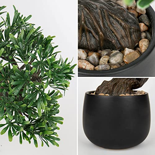 Artificial Bonsai Tree Juniper Faux Plants Indoor Fake Plants Decor with Ceramic Pots for Home Table Office Desk Bathroom Shelf Bedroom Living Room Farmhouse Decorations - style: Maki