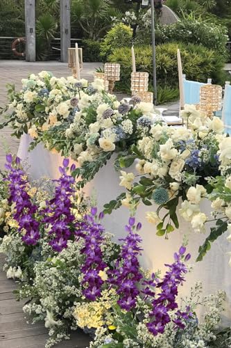 6PCS Purple Delphinium Artificial Flowers 33" Long Stem Larkspur Silk Flowers for Tall Vase, Wedding Centerpieces, Home Decor Indoor - color: Purple