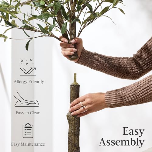 Best Choice Products 6.5Ft Artificial Olive Tree, Lifelike Faux Tree w/Planter Pot, Indoor Home Office Accent Decor Realistic Trunk, Fruit, Fake Plant - size: 6.5ft