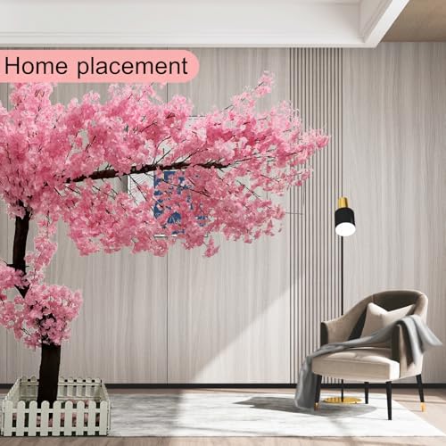 6 ft Tall Cherry Blossom Tree Artificial with Led Light, Handmade Fake Cherry Blossom Tree Pink Flowers for Indoor Outdoors, Wedding Decor - size: 6ft 0in