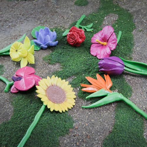 Safari Ltd. Flowers TOOB - Mini Figurines of Rose, Tulip, Hibiscus, Bird of Paradise, Daffodil, Sunflower, Lotus, Orchid - Educational Toy Figures For Boys, Girls & Kids Ages 3+ - size: Small