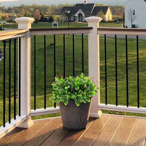 SJL Artificial Outdoor Flowers UV Resistant Faux Spring Plants Greenery Stems No Fade Faux Plants Greenery Shrubs for Outside Boxwood for Patio Garden Front Porch Planter Yard Decoration (Fuchsia) - color: Bundle Fuchisia Gladiolus