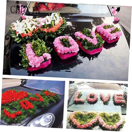 Healifty Large Heart Shaped Floral Foam Block with Suction Cup for Wedding Car Decoration DIY Flower Mud Plate for Floral Arranging Lightweight 15.74X14.96X1.18 Inch