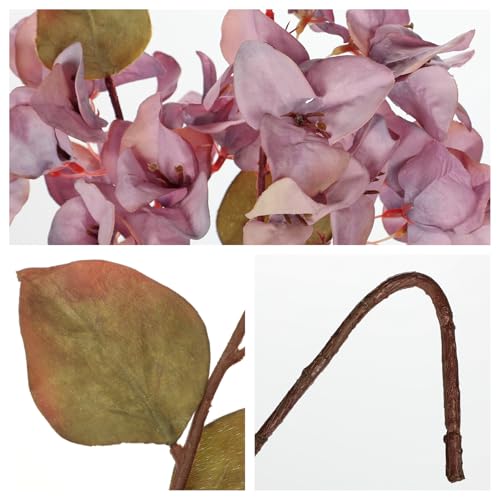 Briful Bougainvillea Artificial Flowers 5 Pack 27.5" Fake Bougainvillea Floral Stems Realistic Silk Flower Arrangements for Home Weddings Parties Table Vase Centerpiece Decor(Taro Purple) - color: Taro Purple