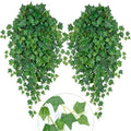 2 Pcs 43 Inch Artificial Hanging Plant Bush Faux English Ivy Plant Fake Ivy Vine with Green Leaves for Wall House Room Patio Indoor Outdoor Home Wedding Decor DIY Craft