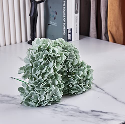 10Pcs Sage Green Artificial Hydrangea Flower Heads Hydrangea Silk Flowers Head for Wedding Centerpieces Bouquets DIY Floral Decor Home Decoration - color: 10pcs Sage Green, size: Large