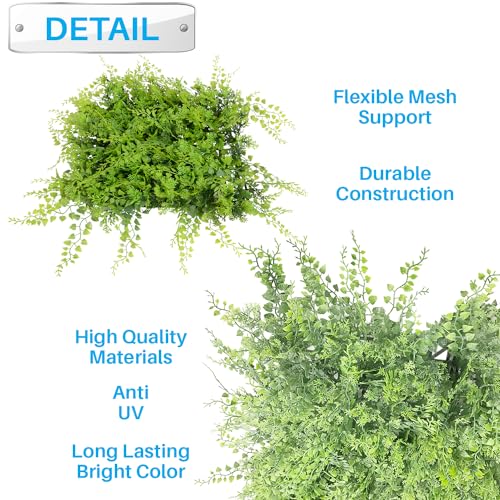 Patio Paradise 20"x20" (6PC) Artificial Grass Wall Panels Greenery Backdrop Faux Boxwood Hedge Fake Ivy Privacy Screen for Outdoor Wedding Décor Photography Background, Fern - color: Fern, size: 20"x20"