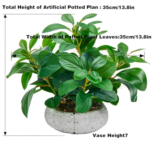 K&Y Realistic Artificial Potted Plants Olive Wild Fern Berry Decor Low Maintenance Faux Greenery Indoor Fake Plants for Home Office Bathroom Kitchen Desk Shelf (Gray Flowerpot Potted Plant) - color: Gray Flowerpot Potted Plant