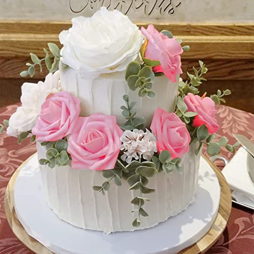 Artificial Rose Flower Heads, 100pcs Pink Foam Roses Bulk Artificial Flower for DIY Wedding Bouquets Centerpieces Arrangements Party Baby Shower Home Decor (Stemless, Pink) - color: Pink, size: 100PCS