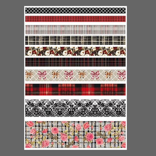10 Rolls Vintage Floral Washi Tape Set Pastel Plaid Arts Adhesive Tapes Soft Colors Decorative Masking Tape Sets for Craft, Kids, Scrapbook, DIY, Gift Wrapping (Rose Plaid) - color: Rose Plaid
