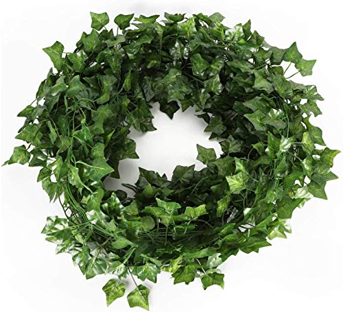Unilove 84 feet 12 Pack Fake Vines Artificial Ivy Leaves Plants Hanging Greenery Plant Garland for Bedroom Office Wall Decor Indoor Outdoors (84Ft Ivy Leaves) - color: 84ft Ivy Leaves