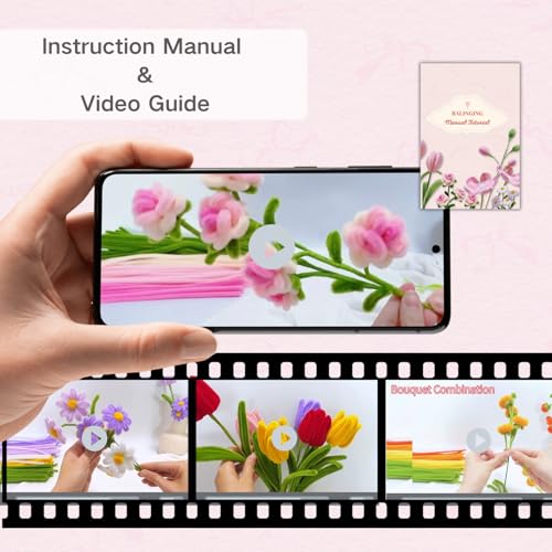 balinging 500pcs Pipe Cleaners Craft for Flowers,Chenille Stems for DIY Flower Making Kit,Pipe Cleaners Projects Creative for DIY Art and Craft,Ideal for Holiday Decoration(Rose) - color: Rose