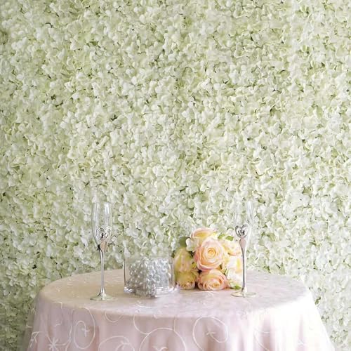 Efavormart 4 PCS Cream Silk Hydrangea Flower Mat Wall Wedding Event Decor for DIY Centerpieces Arrangements Party Decorations - color: Ivory