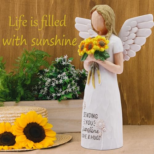 Sunflower Gifts for Women, Get Well Gifts for Women, Thinking of You Gift for Womens, Self Care Gift for Womens, Sculpted Hand-Painted Figure - style: Sunflower gifts for women