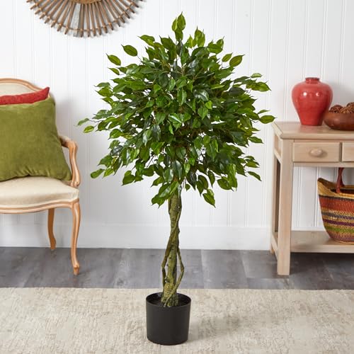Nearly Natural 4ft. Ficus Artificial Topiary Tree, UV Resistant (Indoor/Outdoor)