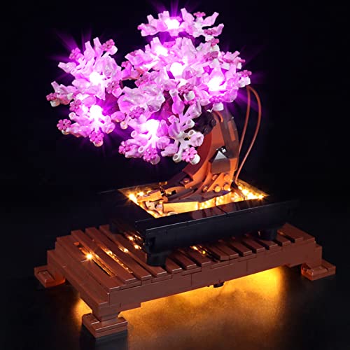 Upgraded LED Light Kit for Lego Botanicals Bonsai Tree Building Set, Compatible with Lego 10281 Pink Models, Home Decoration Lights Valentines Day Gift (Only Light, No Building Models) - color: 10281 Bonsai Pink, size: Standard Version
