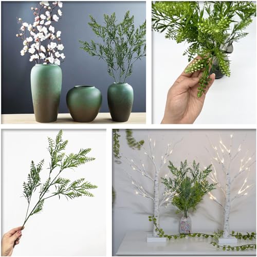 Artificial Plants Lavender Flowers Fake Greenery Plastic Plant Faux Flower Bundle for Indoor Outdoor Home Décor Wedding Bouquet Kitchen Table Centerpieces Arrangements Christmas DIY Decorations 4 Pack - color: Lavender - Green 4 Pcs