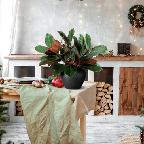 Thiccywoov 6 Pcs Magnolia Artificial Leaves Branches 3D Magnolia Pick Faux Stems Twigs Realistic Touch Faux Greenery Table Centerpiece for Spring Vase Filling Farmhouse Home Office (Green,18 Inch) - size: 18 Inch