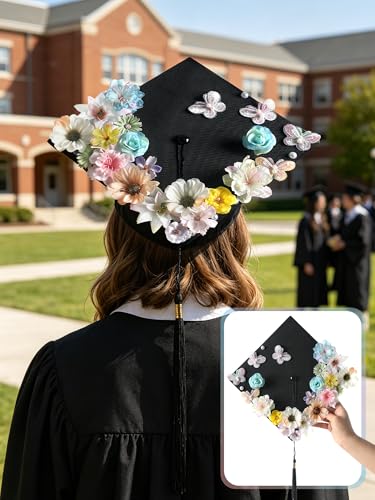 rongflower Mini Artificial Flowers for Crafts, 45 Pcs Bright Color Silk Fake Flowers Assorted Faux Roses Peonies Daisies Bulk for Wedding Decor Gradua - color: Bright Color