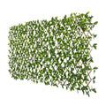 Patio Paradise 1PC Artificial Ivy Expandable Privacy Fence Screen Faux Greenery Wall Green Vines Leaf Hedge Outdoor Lattice Panels Covering for Apartment Balcony Deck Porch Backyard, Single-Side - color: Ficus Leaves