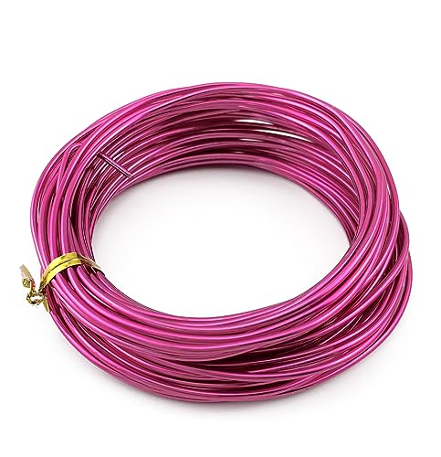 11 Yard Aluminum Wire Bendable Metal Wire Jewelry Craft Wire Beading Floral Making Jewelry Making Doll Making (12 Gauge, Fuchsia) - color: Fuchsia, size: 12 Gauge