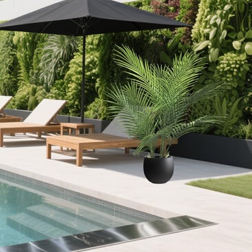 Artificial Palm Plant 2.7FT Fake Palm Tree with 12 Trunks Perfect 32 inch Faux Tropical Palm Plants in Pot for Indoor Outdoor House Home Office Garden Modern Decor Housewarming Gift (2Pack) - size: 2.65FT