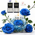 Preserved Real Rose in Glass with Scented Candles for Mom Her Wife Girlfriend Grandma Birthday Anniversary Romantic - color: Zenith Blue