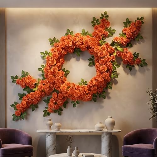 30pcs Real Looking Orange Foam Artificial Roses with Stems, Fake Rose Flowers for DIY Wedding Bouquets Bridal Shower Centerpieces Home Party Tables Valentine's Day Mother's Day Decor Gift - color: 30pcs Orange