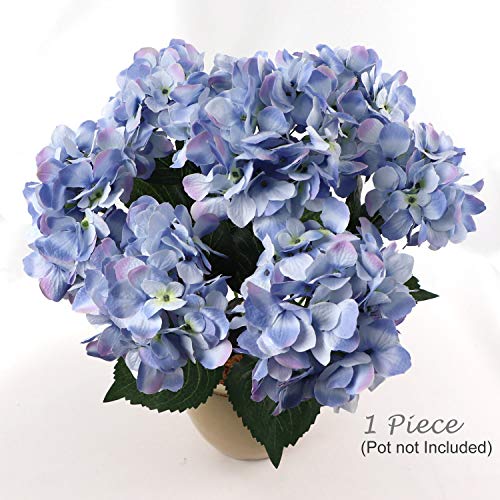 Larksilk Hydrangea Artificial Flowers - Faux Hydrangea Flowers - Home Decor, Easter Decorations, Spring Decor - Floral Centerpieces for Tables - 20" Floral Stems, Blue, 1 Piece - color: Blue, size: Pack of 1