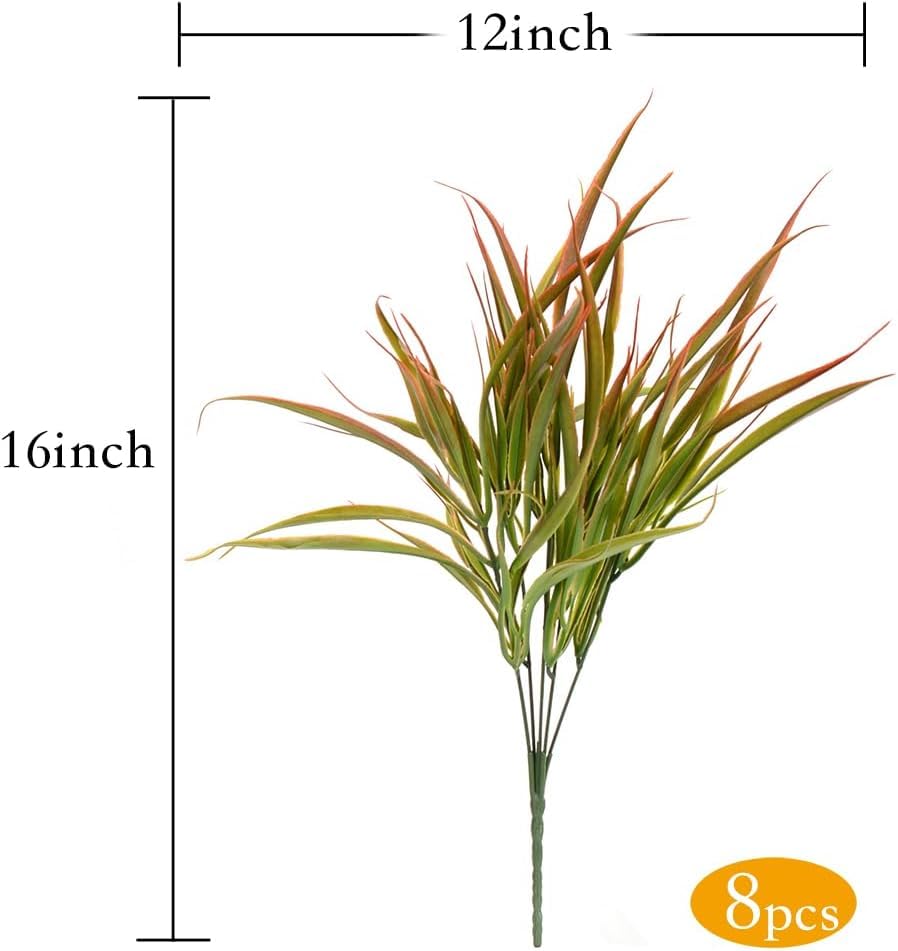 DVGUN 12 Bundles Artificial Outdoor Plants Fake Bushes Shrubs Greenery for Plastic UV Resistant Faux Grass