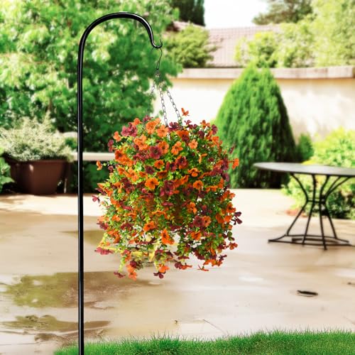 ZFProcess Artificial Fall Fake Flowers for Outdoor Fall Decoration, 2PCS Faux Silk Daisy UV Resistant Look Real for Outside Home Indoor Planter Porch Window Yard Decor(Orange Brown) - color: Orange Brown