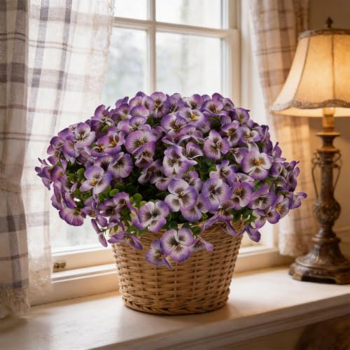10 Bundles Artificial Orchid Stems Outdoor in Multi-Purple,Realistic Outside Fake Flowers, Faux Spring Flowers for Outdoor Planters,Front Porch,UV Resistant for Wedding,Party Porch,Table Decoration - color: Multi Purple-10