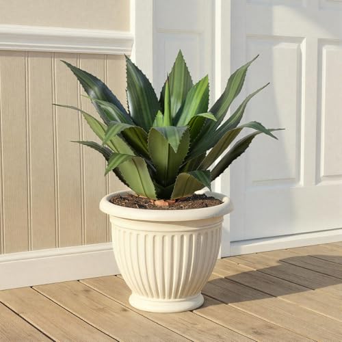 22 inch Artificial Agave Outdoor Set Spiky Edged Agave Artificial Plants Suitable for Indoor Home Decor Realistic and UV-Resistant Artificial Succulents Planters Not Included 2 Piece Set - color: Agave Spines, size: 22in