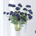 LVEFIT 10 Pcs Navy Blue Fake Mums Long Stem Flowers,Faux Kiku Flower Bulk,Silk Flowers Mini Chrysanthemum Floral Arrangements,Artificial Flowers Chrysanth Mini Fake Flower - color: Navy Blue