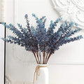 5 Pcs Soft Touch Artificial Eucalyptus Leaves Spray Fake Silver Dollar Greenery Stems for Home Wedding Floral Arrangement, Blue - color: Blue*5