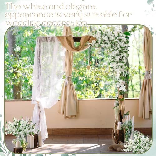 30 Pcs Artificial Faux Bougainvillea Fake Flower Silk Bougainvillea Branches UV Resistant Outdoor Indoor Decoration for Wedding Home Centerpieces Outside Decor (White) - color: White