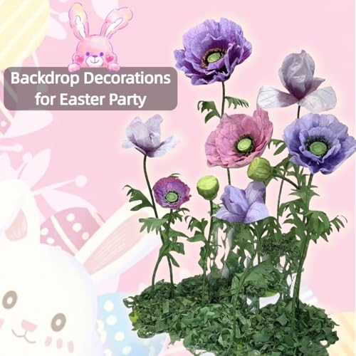 Large Artificial Flowers for Decoration, 9 Pcs/Set Giant Paper Flowers for Wedding Birthday Mother's Day Purple Party Banquet Backdrop Decor Photography Props, Shop Window Display - size: 9 Pcs/Set - Fiber Cloth