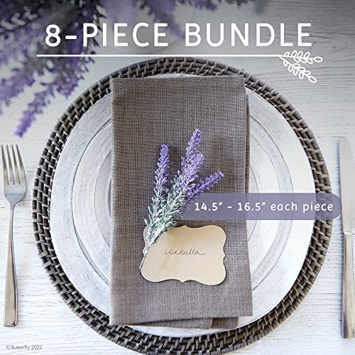 Butterfly Craze Lavender Flower Stems - Lifelike Outdoor Artificial Plants - DIY Crafts & Floral Picks - Planter Filler & Window Flower Box - Pack of 8, 14.5"-16.5" Violet & Green - size: 8 Piece Bundle