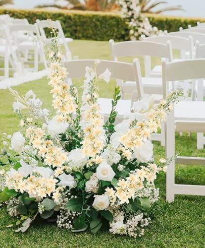6PCS Nude Delphinium Artificial Flowers 33" Larkspur Silk Flowers Long Stem Artificial Flowers for Tall Vase Wedding Centerpieces for Tables Home Decor Indoor (Nude) - color: Nude
