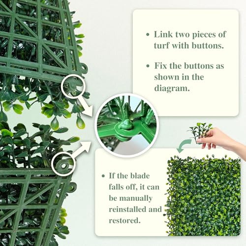 ODTORY Artificial Boxwood Roll Panels, 48"x120" (40 sq.ft) UV-Resistant Faux Ivy Privacy Fence Screen, Decorative Grass Wall Covering for Indoor & Outdoor Garden, Backyard, Balcony, Home Decor - size: 48 X 120 IN