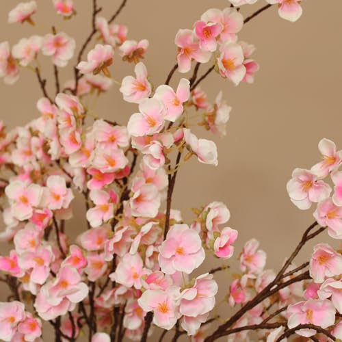 Pink Cherry Blossom Branches – 6 Pcs 33.5" Long Stem Artificial Flowers for Tall Vase, Faux Silk Spring Decorations for Home, Realistic Fake Pink Flowers for Bedroom & Wedding Centerpiece Decor - color: Pink