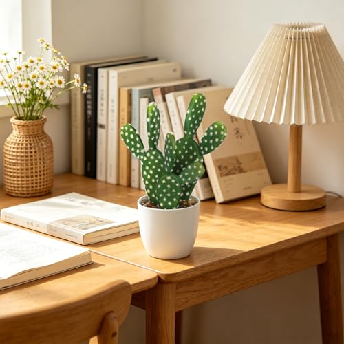 Artificial Cactus Plants 9.8 inch Small Faux Cactus Plants Indoor Fake Desert Cacti Succulents Plants Artificial Plant Indoor with Pot Cactus Decorations for Home Decor Office Desk Tabletop Shelf - size: SUP_210